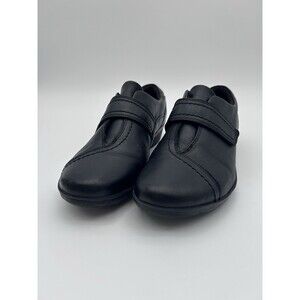 Clarks Women’s 9 Everlay Dixie Black Leather Monkstrap Flats Comfort Shoes